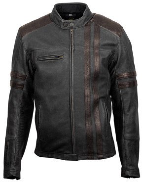 ScorpionEXO EXO 1909 Vintage Leather Jacket with Thermal Liner and Armor (Black/Brown - Small)
