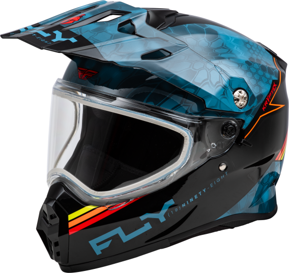Fly Racing Trekker Cold Weather Conceal Helmet (Slate/Black/Red (Dual Shield), Large)
