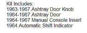 C2 1964 Corvette Console Repair Kit For Automatic Transmission