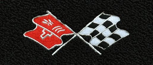 1979 C3 Corvette Floor Mats with Embroidered 1977-1979 Cross Flags Logo