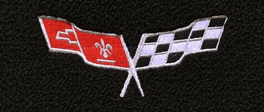 1977 C3 Corvette Floor Mats with Embroidered 1968-1972 Cross Flags Logo