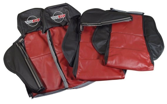 C4 1984-1996 Corvette Embroidered Custom Leather Sport Seat Covers