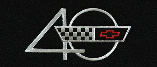 1985 C4 Corvette Premimum Contour Floor Mats with 40th Annaversary Embroidered Logo