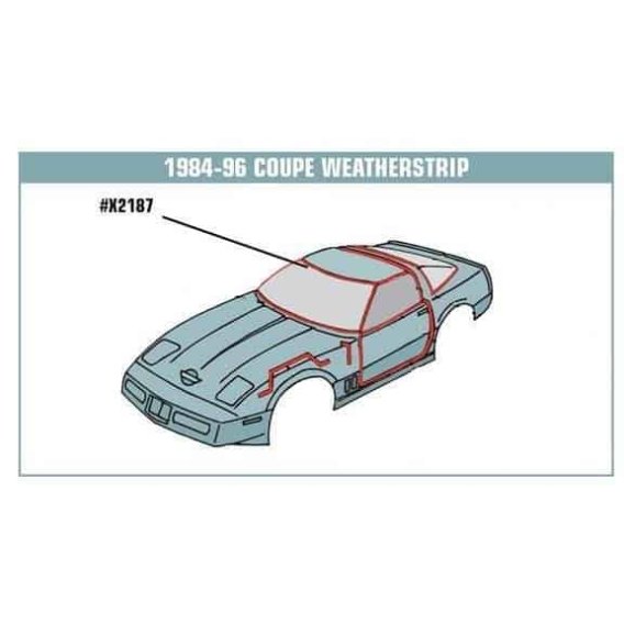 C4 1984-1996 Corvette Weatherstrip Roof & Window Front