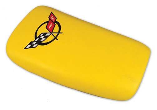 1997-2004 C5 Corvette Embroidered Console Lid Pace Car Yellow W/ Black Logo