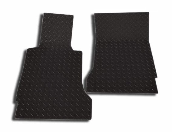 C6 2005-2013 Corvette Black Diamond Plate Aluminum Floor Mats