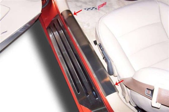 2005-2013 C6 Corvette Brushed Stainless Inner Doorsills