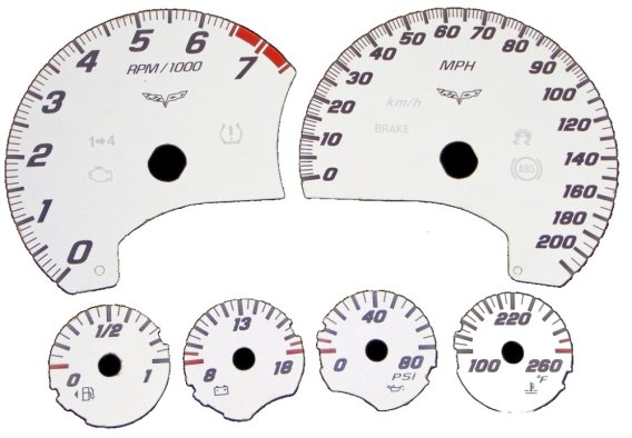 C6 Corvette ZR1 Daytona Edt US Speedo Custom Gauge Face