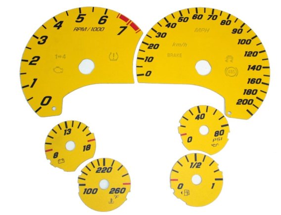 C6 Corvette ZR1 Daytona Edt US Speedo Custom Gauge Face