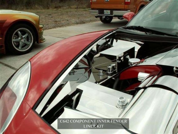 C6 Corvette and Grand Sport Polished Stainless Inner Fender Liner Set