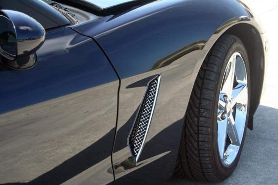 2005-2013 C6 Corvette Stainless Diamond Laser Mesh Side Vent Grilles