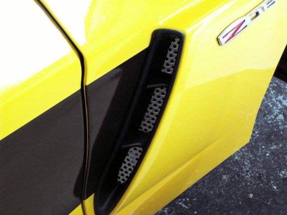 C6 Corvette Z06 2-pc Perforated Stainless Vents