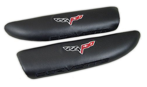 C6 Corvette Ebony Black Leather Armrest Pads