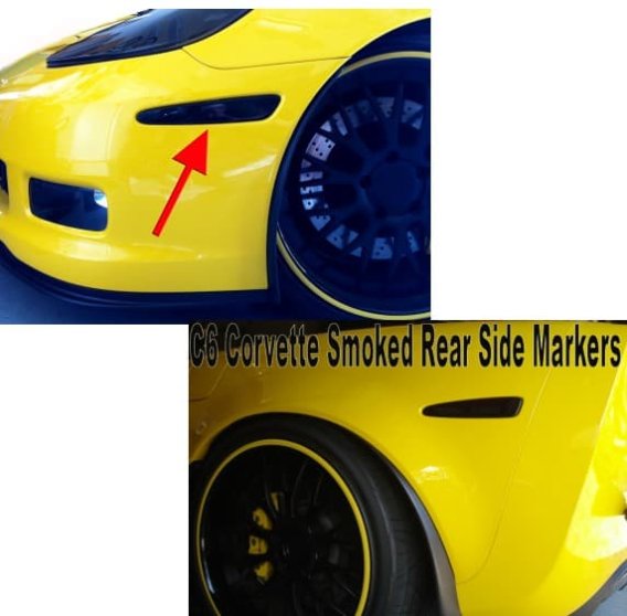 C6 Corvette  Smoked Blackout Side Marker Lights