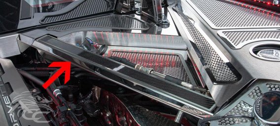 C8 Corvette Stainless Rear Crossmember Covers w/Carbon Fiber Top Plate 2Pc