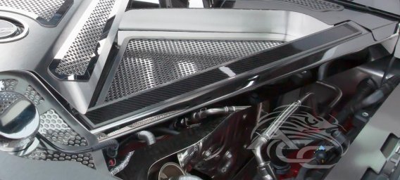 C8 Corvette Stainless Rear Crossmember Covers w/Carbon Fiber Top Plate 2Pc