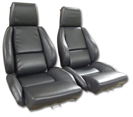 Mounted Leather Seat Covers Black /Saddle 2-Tone Standard For 84-87 Corvette