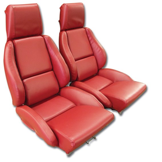 Mounted "Leather-Like" Vinyl Seat Covers Red Stn For 1986-1988 Corvette