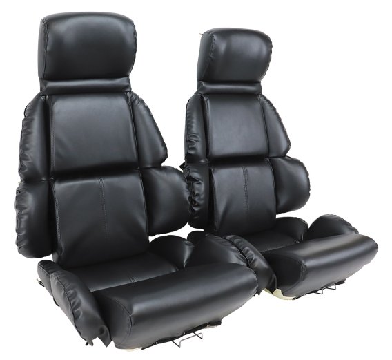 Mounted "Leather-Like" Vinyl Seat Covers Black Standard For 1993 Corvette