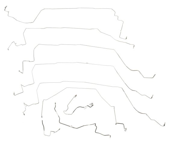 57529 Complete Brake Line Kit 13 Pc In Stainless Steel Material w/ Rubber Hoses For 92-93 Corvett...