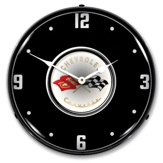 LED Clock- C1 Black Tie For 1953-1962 Corvette
