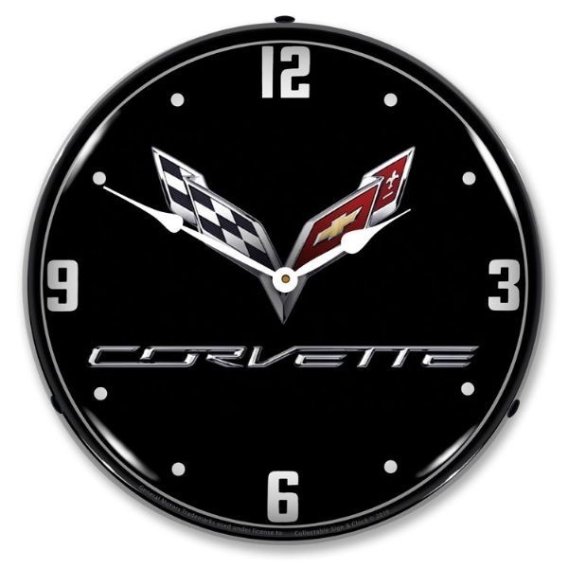 LED Clock- C7 Black Tie For 2014-2019 Corvette