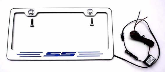 Camaro SS Rear License Plate Frame With SS Lettering in Carbon Fiber