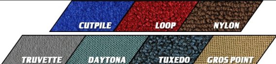 Different carpet choices for Corvette Floor Mats