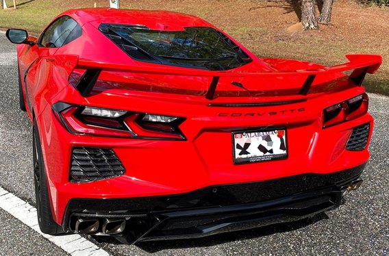 2020-2025 C8 Z06 Corvette High Gloss Carbon Fiber Rear Fascia Side Air Vent Replacements - Pair