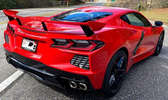 2020-2025 C8 Z06 Corvette High Gloss Carbon Fiber Rear Fascia Side Air Vent Replacements - Pair