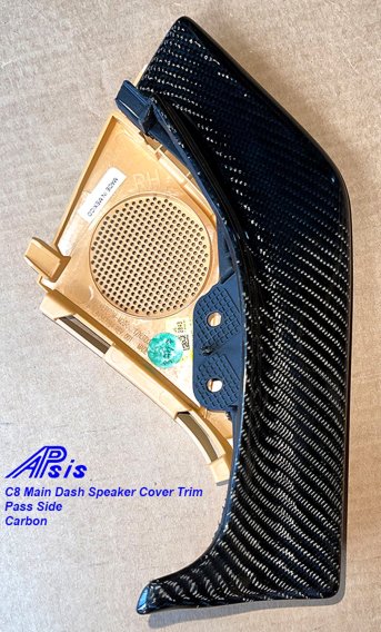2020-2025 C8 Corvette High Gloss Carbon Fiber Passenger Side Dash Speaker Cover Replacement
