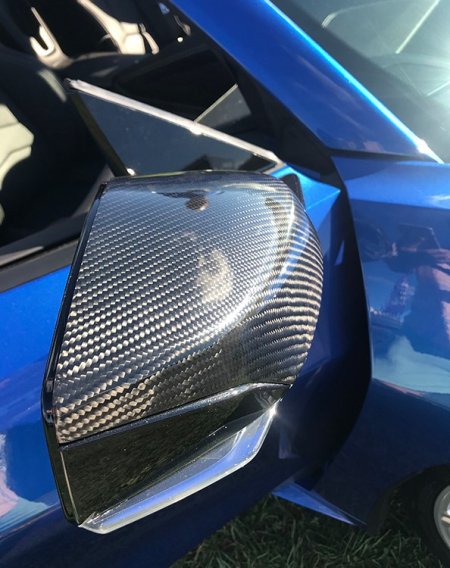 2020-2025 C8 Corvette High Gloss Carbon Fiber Side Mirror Covers - Pair