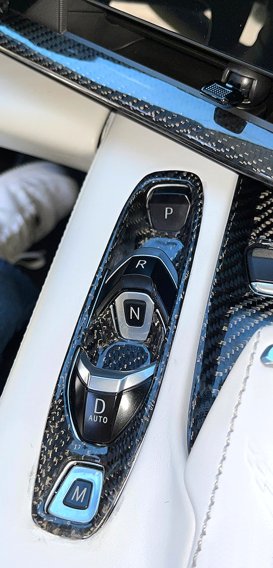 2020-2025 C8 Corvette High Gloss Carbon Fiber Electronic Transmission Shift Control Bezel Overlay