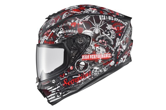 ScorpionEXO R420 Full Face Adult Street Motorcycle Helmet with Bluetooth Ready Speaker Pockets DO...