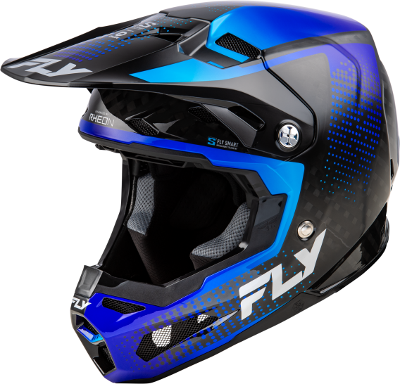 Fly Racing Adult Formula S Carbon Protocol Helmet, DOT/FMVSS 218 Approved (Black Carbon/Blue, Lar...