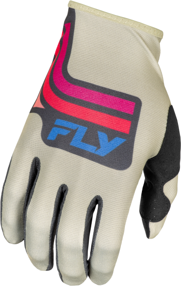Fly Racing Youth Lite Vice Gloves (Light Grey/Pink/Coral, Youth Medium)