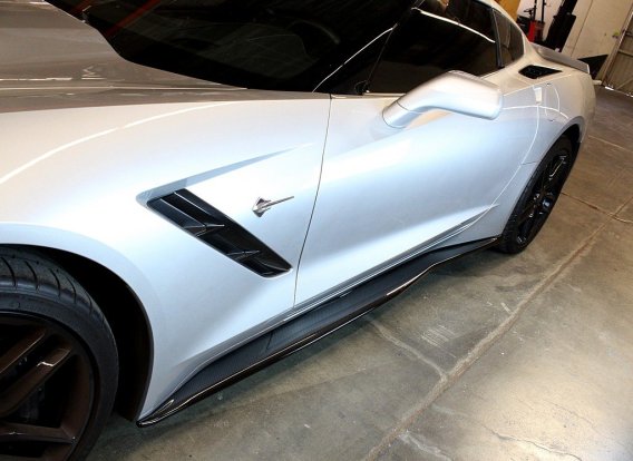 C7 Corvette Stingray APR Real Carbon Fiber Side Rocker Extension