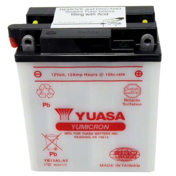 Yuasa Conventional 12V Battery YB12AL-YB-M2210Y (Acid Not Included)