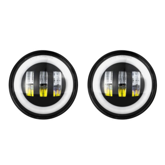 2018-2023 Jeep Wrangler XK Glow 4" Black RGB LED Fog Light Bluetooth App Controlled Kit