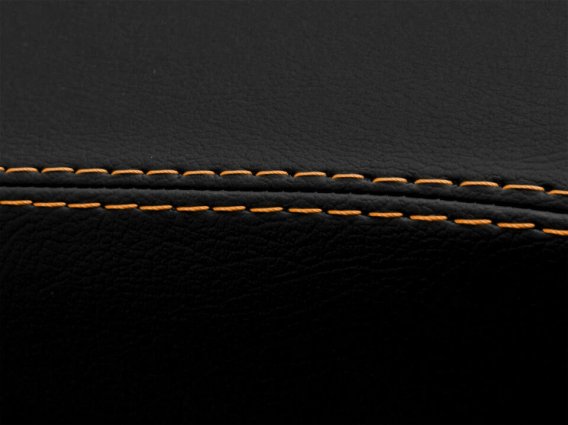 2016-2023 Camaro Console Lid Pull Over Armrest Cover Leather Orange Stitch