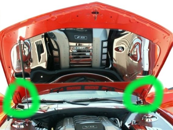 2010-2024 Camaro Billet Aluminum Polished Hood Hinge Bolt Covers (Nuts)