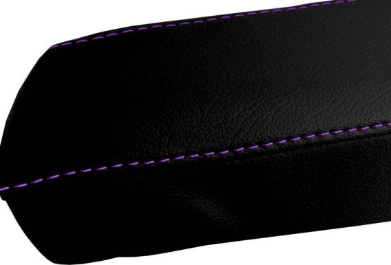 2016-2023 Camaro Console Lid Pull Over Armrest Cover Leather Purple Stitch