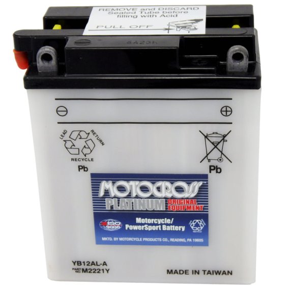 Yuasa Battery YB12AL-A Conventional 12V Battery Without Acid