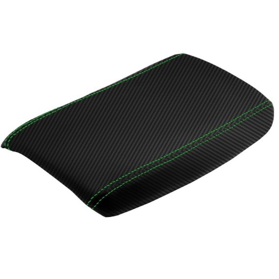 1997-2004 Corvette C5 Console Armrest PVC Carbon Fiber Cover - Green Stitch