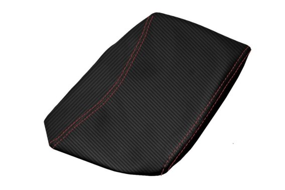 1997-2004 Corvette C5 Console Armrest PVC Carbon Fiber Cover - Red Stitch