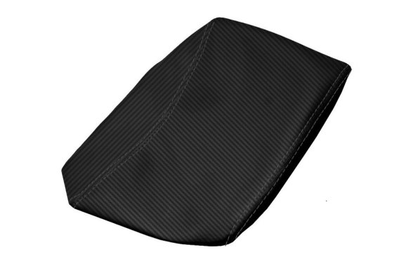 1997-2004 Corvette C5 Console Armrest PVC Carbon Fiber Cover - Black Stitch