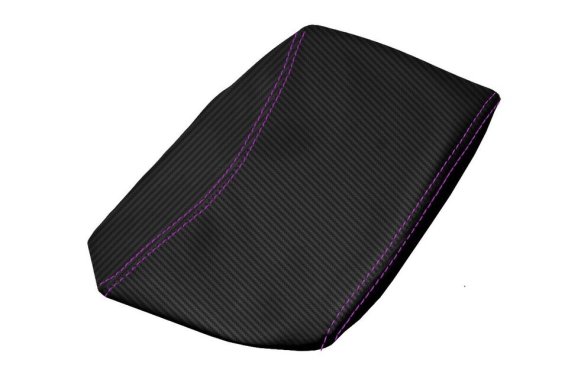 1997-2004 Corvette C5 Console Armrest PVC Carbon Fiber Cover - Purple Stitch