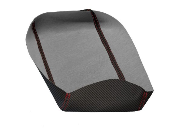 1997-2004 Corvette C5 Console Armrest PVC Carbon Fiber Cover - Red Stitch