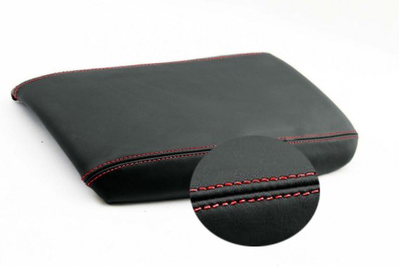1997-2004 Corvette C5 Center Console Armrest Leather Synthetic Cover - Red Stitch