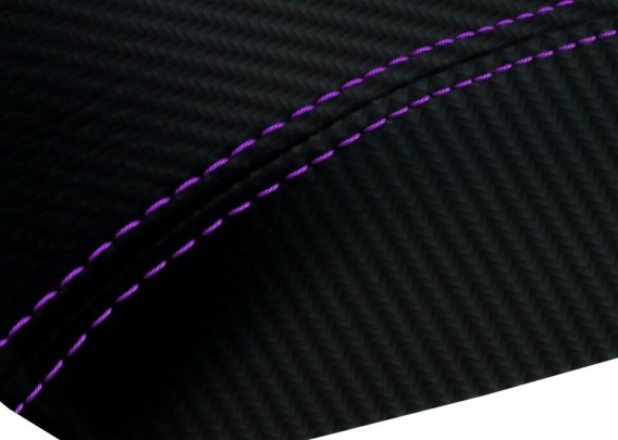 1997-2004 Corvette C5 Console Armrest PVC Carbon Fiber Cover - Purple Stitch